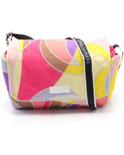 Emilio Pucci Mothers Bag Shoulder Bag Canvas Leather Multicolor - Pink
