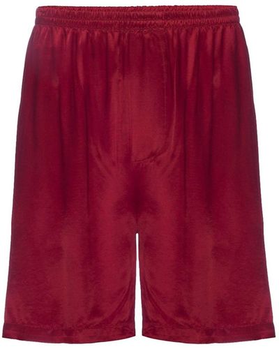 PJ Harlow Adam Satin Boxer With Faux Fly - Red