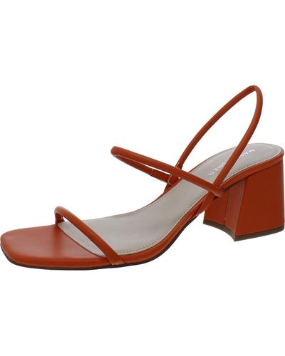 Marc Fisher Strappy Square Toe Slingback Sandals - Brown