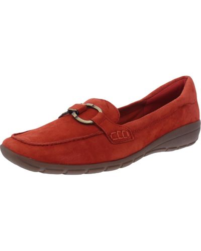 Easy Spirit Avienta Embellished Leather Loafers - Red