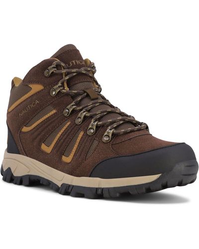 Nautica Logo Lace-up Boot - Brown