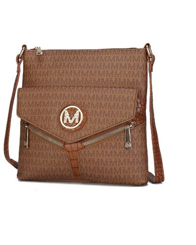 MKF Collection by Mia K Tania Crossbody Vegan Leather Handbag - Brown