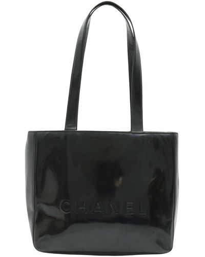Chanel Patent Leather Tote Bag (pre-owned) - Black