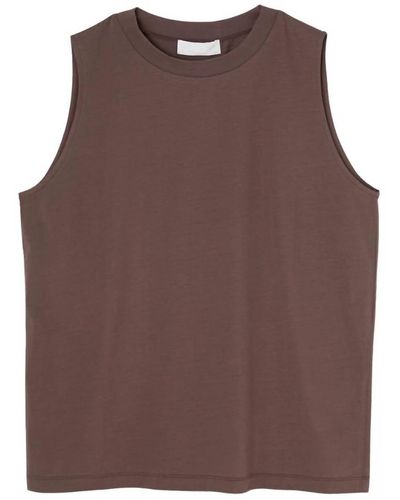 Moussy Clear Plain Tank Top - Brown