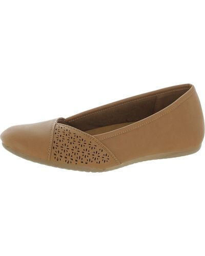 Easy Street Dree Padded Insole Slip On Ballet Flats - Brown