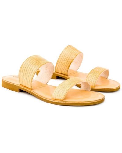 Cocobelle Leather Slide Sandal - Metallic