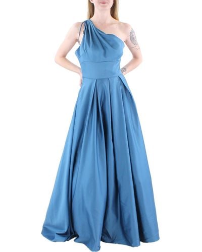 Blondie Nites Juniors One Shoulder Maxi Evening Dress - Blue