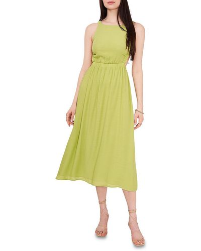 1.STATE Cut-out Tea-length Midi Dress - Yellow