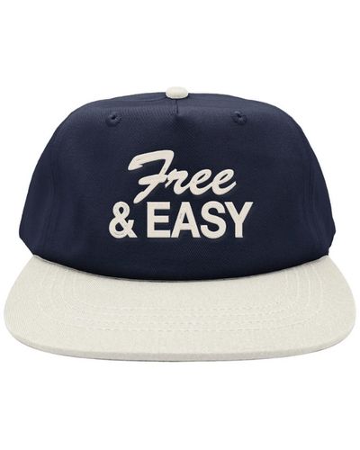 Free & Easy Two Tone Short Brim Snapback Hat - Blue