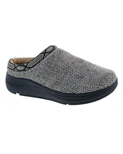 Drew Unwind Cable Knit Cozy Slide Slippers - Gray