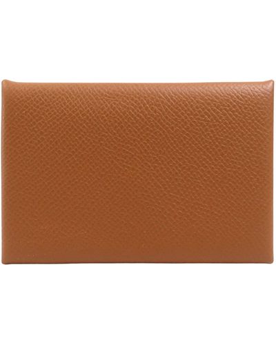 Hermès Calvi Leather Wallet (pre-owned) - Brown