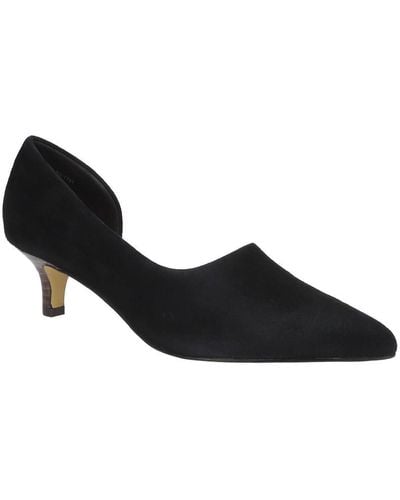 Bella Vita Quilla Suede Pointed Toe Dress Heels - Black