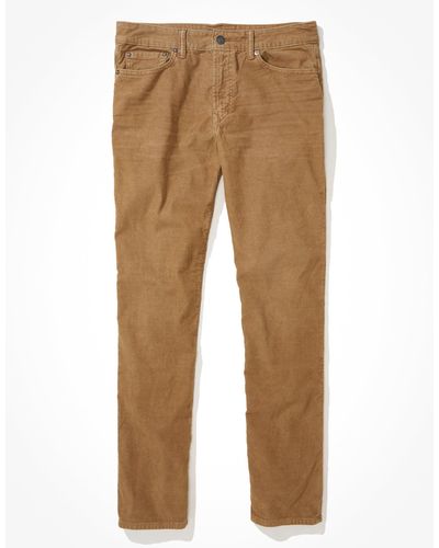 American Eagle Outfitters Ae Flex Original Straight Lived-in Corduroy Pant - Natural