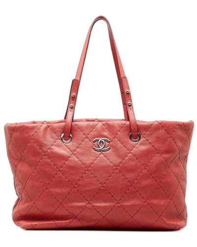 Chanel Leather Tote Bag (pre-owned) - Red