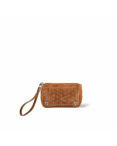 Jérôme Dreyfuss Clap M Clutch In Taos Turquoise - Brown