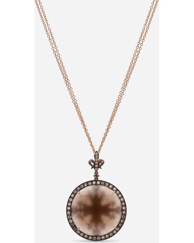 Piero Milano 18k Rose Gold Diamond 0.67ct. Tw. And Chalcedony Necklace Necd-109342-199 - Metallic