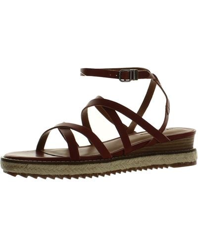 Lucky Brand Nemelli Strappy Leather Espadrilles - Brown