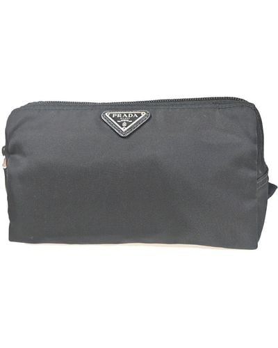 Prada Tessuto Synthetic Clutch Bag (pre-owned) - Gray
