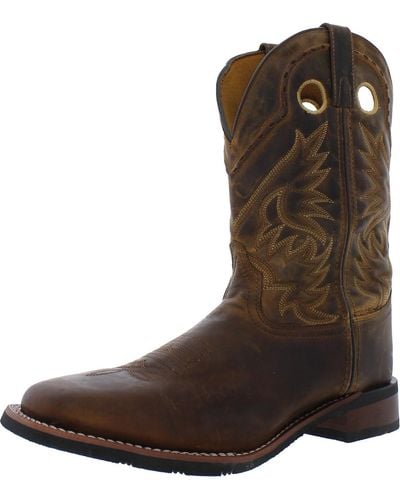 Laredo Kane Leather Pull On Cowboy, Western Boots - Brown