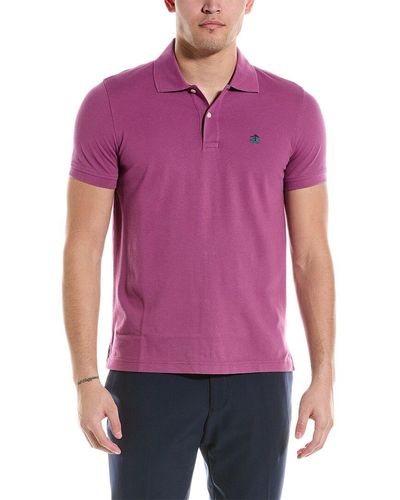 Brooks Brothers Solid Slim Fit Polo Shirt - Purple