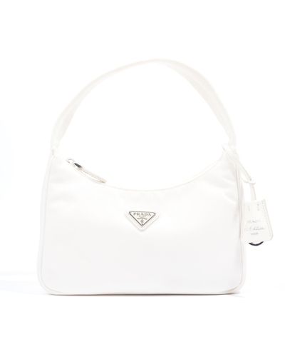 Prada Re-edition 2000re Nylon Shoulder Bag - White