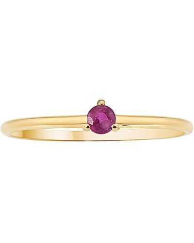 Fine Jewelry Prong Set Solitaire Ruby Ring 14k Gold - Pink