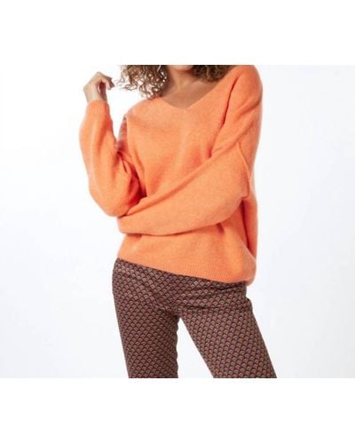 EsQualo V Neck Sweater - Orange