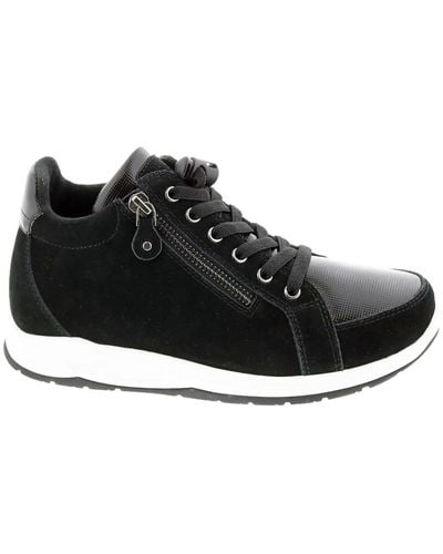 Drew Strobe Leather Lifestyle High-top Sneakers - Black