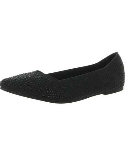 MIA Calenn Pointed Toe Knit Loafers - Black