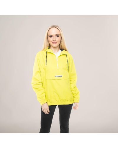 Members Only Solid Popover Oversized Jacket - Yellow