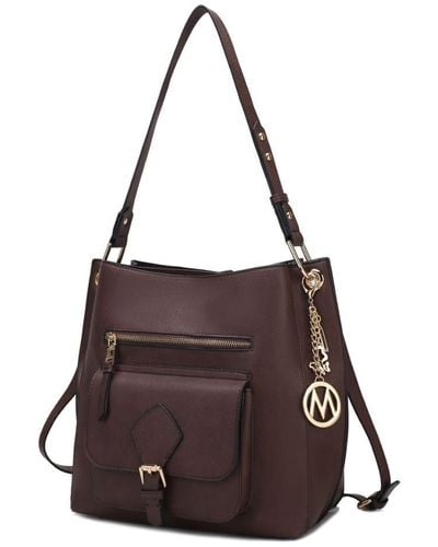 MKF Collection by Mia K Yves Vegan Leather 's Hobo Bag - Brown