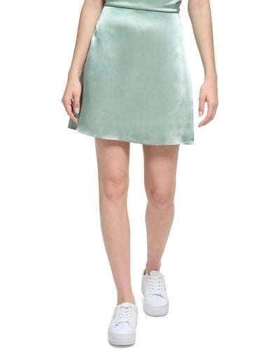 Calvin Klein Satin Short Mini Skirt - Green