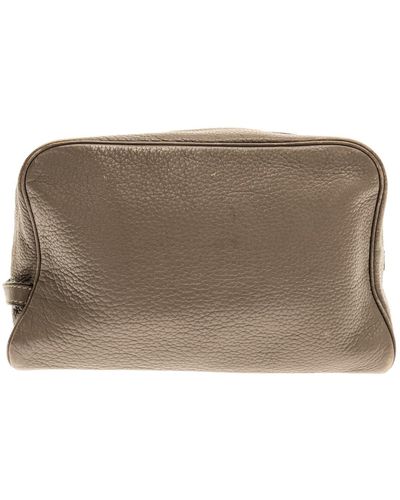 Hermès Victoria Leather Clutch Bag (pre-owned) - Brown