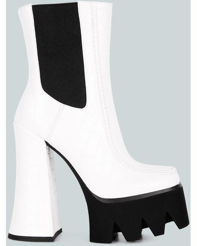 LONDON RAG Bounty High Platform Heel Chelsea Boots - White