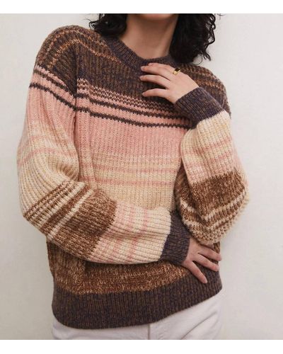 Z Supply Evan Striped Sweater - Brown