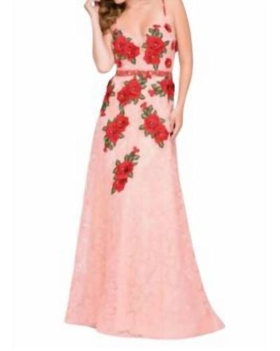 Jovani Lace Embroidered Dress - Pink