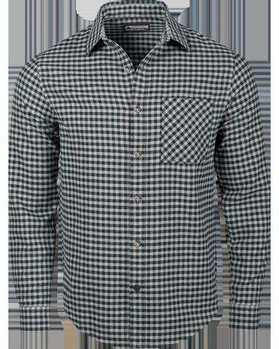 Mountain Khakis Downtown Flannel Shirt In Crater Navy - Gray