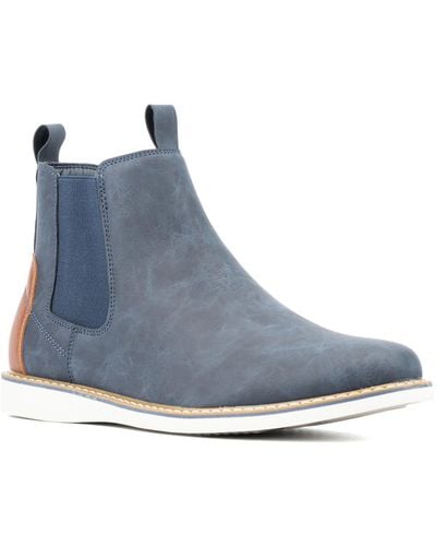 Reserved Footwear Hunter Faux Leather Wedge Chelsea Boots - Blue
