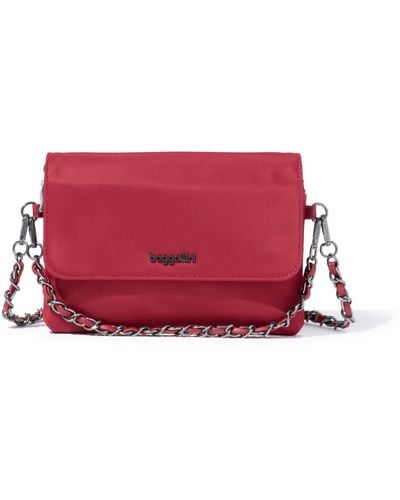 Baggallini Flap Crossbody Bag With Chain - Red