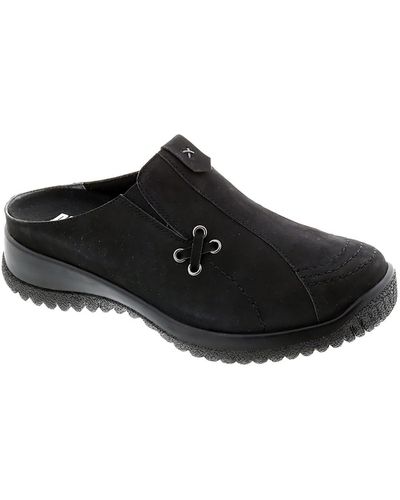Drew Hannah Slide On In Black Nubuck Lyst