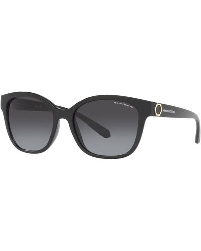 Armani Exchange 54mm Shiny Black Sunglasses