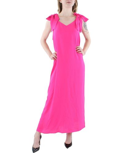 Riley & Rae V-neck Long Maxi Dress - Pink