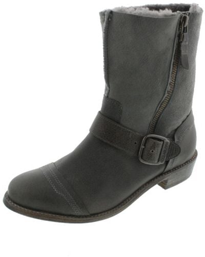 Koolaburra Duarte Leather/suede Faux Shearling Mid-calf Boots - Gray