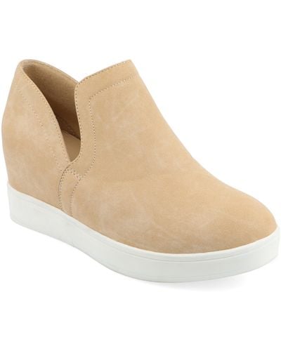 Journee Collection Collection Cardi Wide Width Sneaker Wedge - Natural