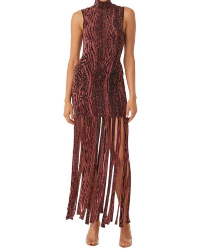 MISA Los Angles Josephine Dress In Pomegranate - Red