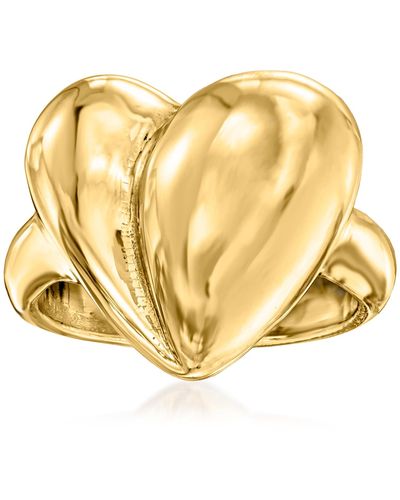 Ross-Simons Italian 14kt Yellow Asymmetrical Heart Ring - Metallic