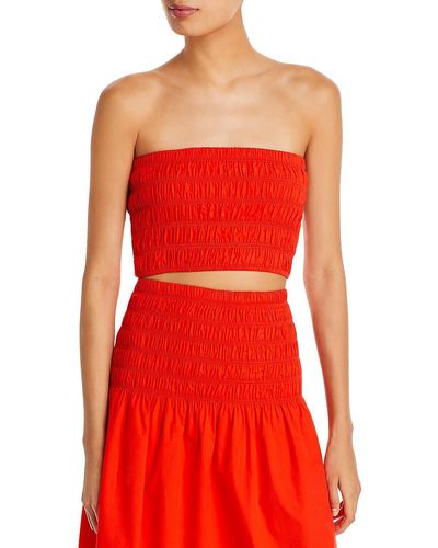 Rails Smocked Tube Top Strapless Top - Red