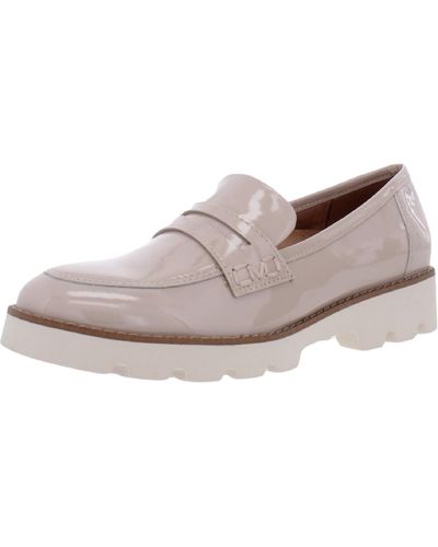 Vionic Cheryl Patent Leather Slip On Fashion Loafers - Brown