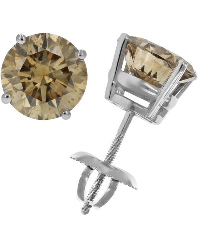 Vir Jewels 1/3 Cttw Champagne Diamond Stud Earrings 14k Gold Round - Metallic