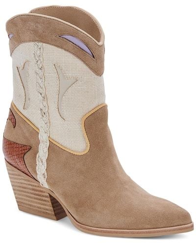 Dolce Vita Nashe Leather Two Tone Cowboy, Western Boots in White | Lyst